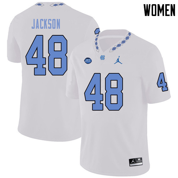 Jordan Brand Women #48 Thomas Jackson North Carolina Tar Heels College Football Jerseys Sale-White - Click Image to Close
